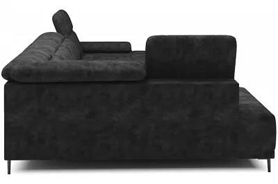 Canapé d'angle panoramique avec fonction relax électrique en velours matelassé anthracite