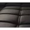 Canapé d'angle avec fonction relax électrique en cuir matelassé noir