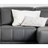 Canapé d'angle panoramique avec fonction relax électrique en cuir matelassé gris