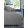 Canapé d'angle panoramique avec fonction relax électrique en tissu chiné matelassé gris