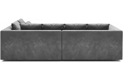 Canapé d'angle convertible avec fonction relax électrique en velours matelassé gris
