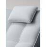 Chaise longue pivotante en tissu matelassé gris clair
