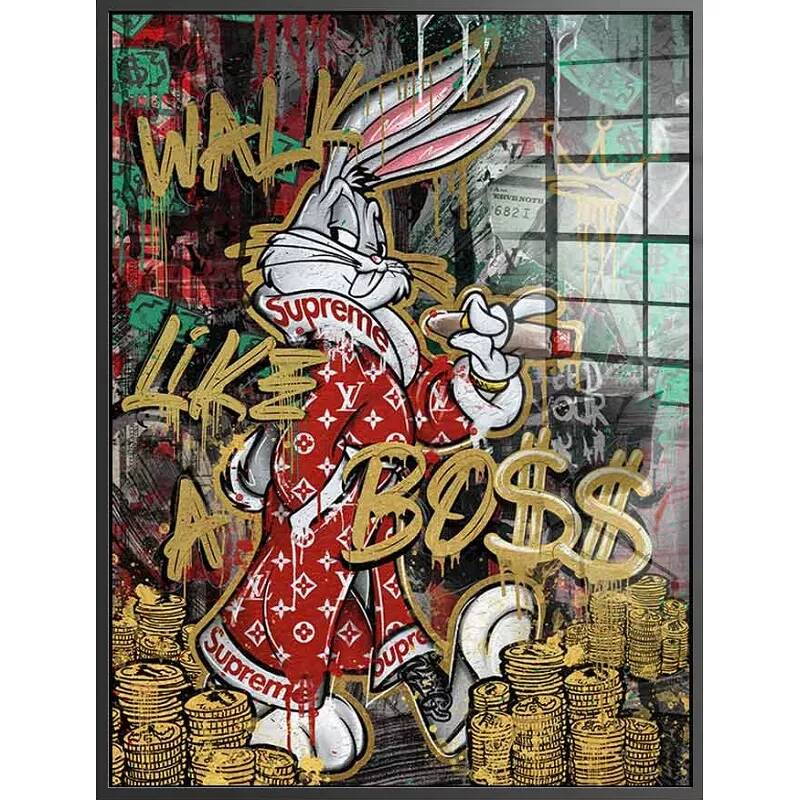 Tableau acrylique Bugs Bunny supreme noir