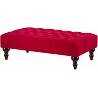 Table basse en velours capitonné rouge et bois de hêtre wengé 100x60