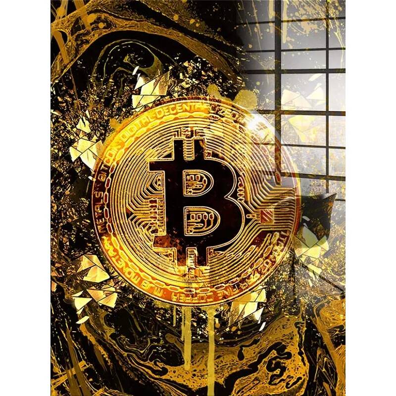 Tableau acrylique Bitcoin gold