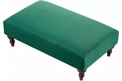 Table basse en velours vert et bois de hêtre wengé 60x60