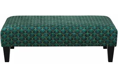 Table basse en tissu vert et bois de hêtre noir 80x60