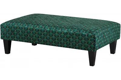 Table basse en tissu vert et bois de hêtre noir 80x60
