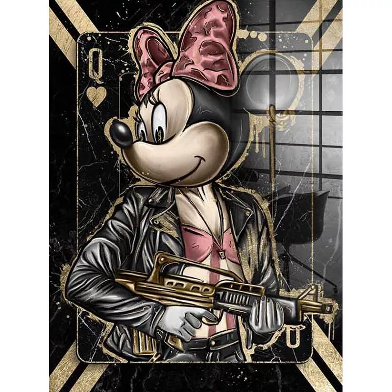 Tableau acrylique Minnie gangster