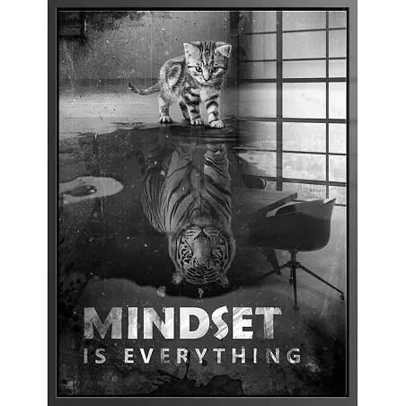 Tableau acrylique Lion Mind set noir