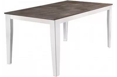 Table à manger extensible aspect béton gris et métal blanc L130-290