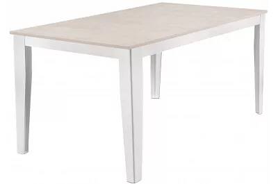 Table à manger extensible aspect béton blanc et métal blanc L156-316