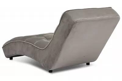 Chaise longue de relaxation en velours matelassé gris
