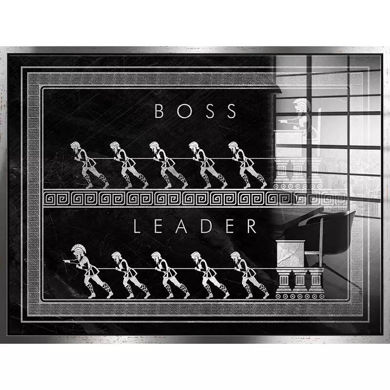 Tableau acrylique Boss Leader argent antique