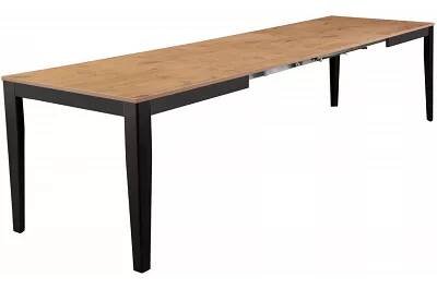 Table à manger extensible aspect chêne et métal noir L156-316