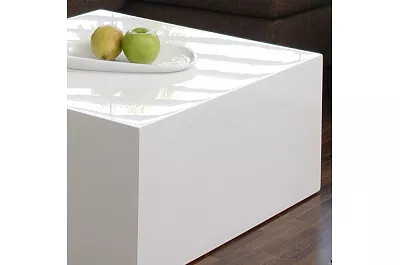 Table basse design blanc laqué