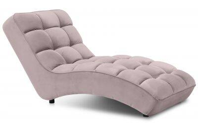 Chaise longue de relaxation en velours matelassé rose