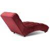 Chaise longue de relaxation en velours matelassé rouge