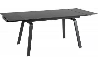 Table à manger extensible aspect marbre noir et métal noir L140-200