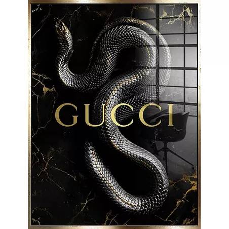 Tableau acrylique Gucci doré antique