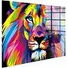 Tableau acrylique Lion coloré