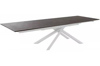 Table à manger extensible aspect rouille et aluminium blanc L170-270
