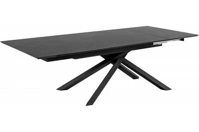 Table à manger extensible aspect marbre noir et aluminium noir L170-270