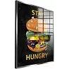 Tableau acrylique Stay Hungry argent antique