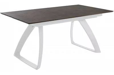 Table à manger extensible aspect rouille et aluminium blanc L170-270