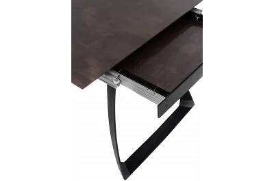 Table à manger extensible aspect rouille et aluminium noir L170-270
