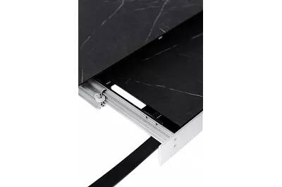 Table à manger extensible aspect marbre noir et aluminium noir L170-270