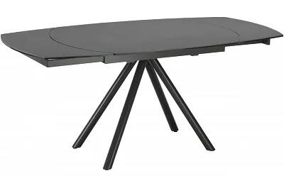 Table à manger extensible aspect graphite gris et métal anthracite L120-180