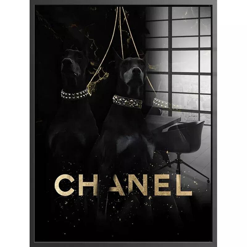 Tableau acrylique Chanel noir