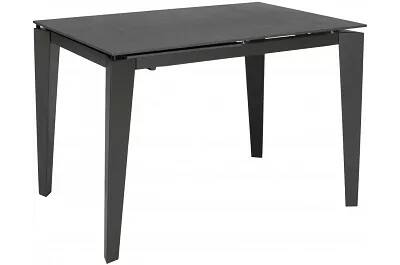Table à manger extensible aspect graphite gris et métal anthracite L120-170