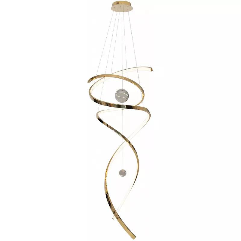 Lampe suspension design à LED dimmable en acrylique et acier inoxydable doré Ø60