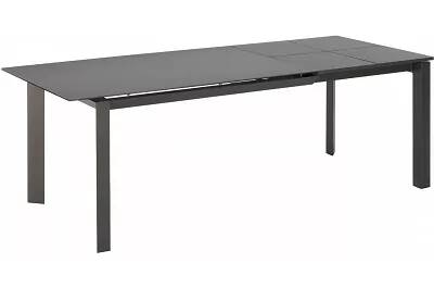 Table à manger extensible aspect graphite gris et métal anthracite L140-220