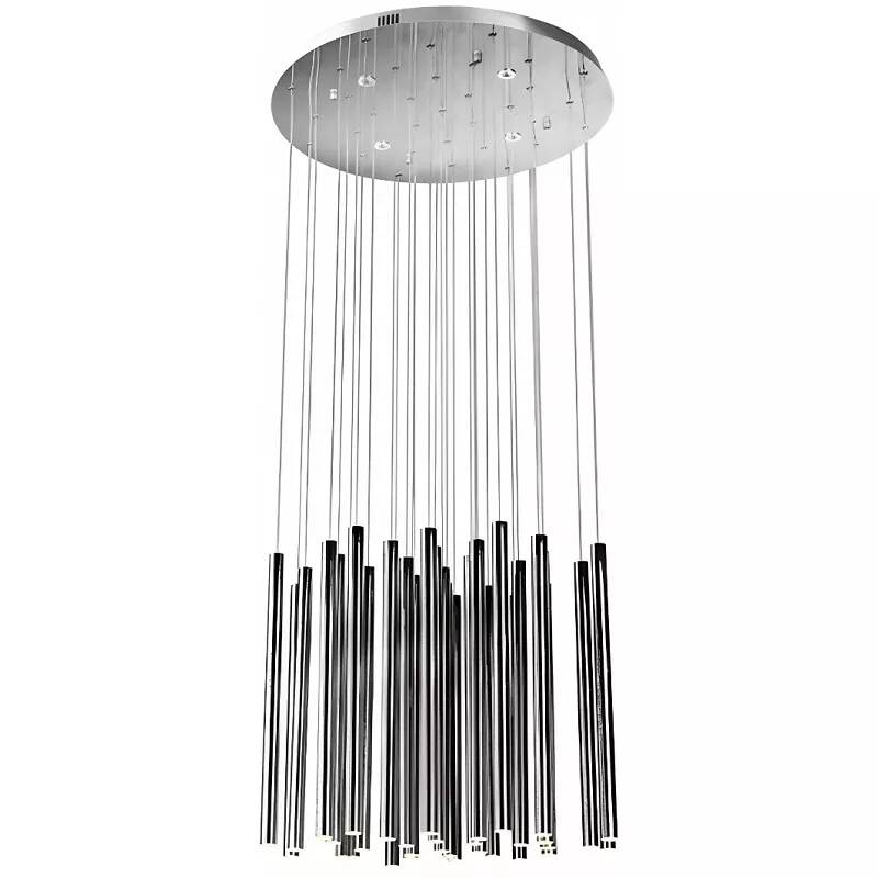 Lampe suspension à LED dimmable en acrylique et acier inoxydable chromé Ø62