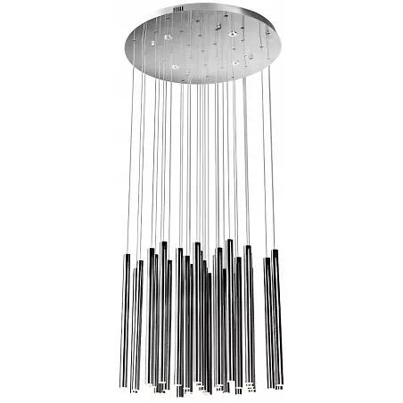 Lampe suspension à LED dimmable en acrylique et acier inoxydable chromé Ø62