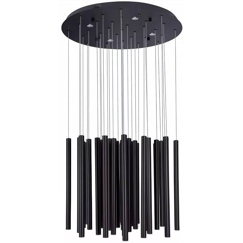 Lampe suspension à LED dimmable en acrylique et acier inoxydable noir Ø62
