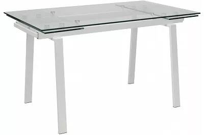 Table à manger extensible en verre et métal blanc L140-200
