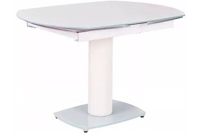 Table à manger extensible en verre et métal blanc L120-180