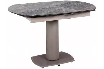 Table à manger extensible aspect pierre gris métal anthracite L120-180