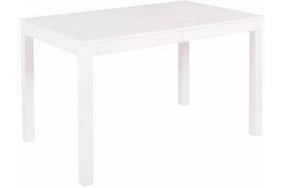 Table à manger extensible en mélaminé et bois de hêtre massif blanc L130-210