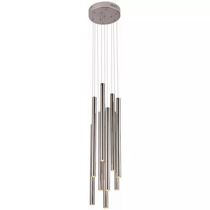 Lampe suspension à LED dimmable en acrylique et acier inoxydable chromé Ø20