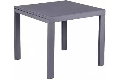 Table à manger extensible en verre et métal gris L90-136