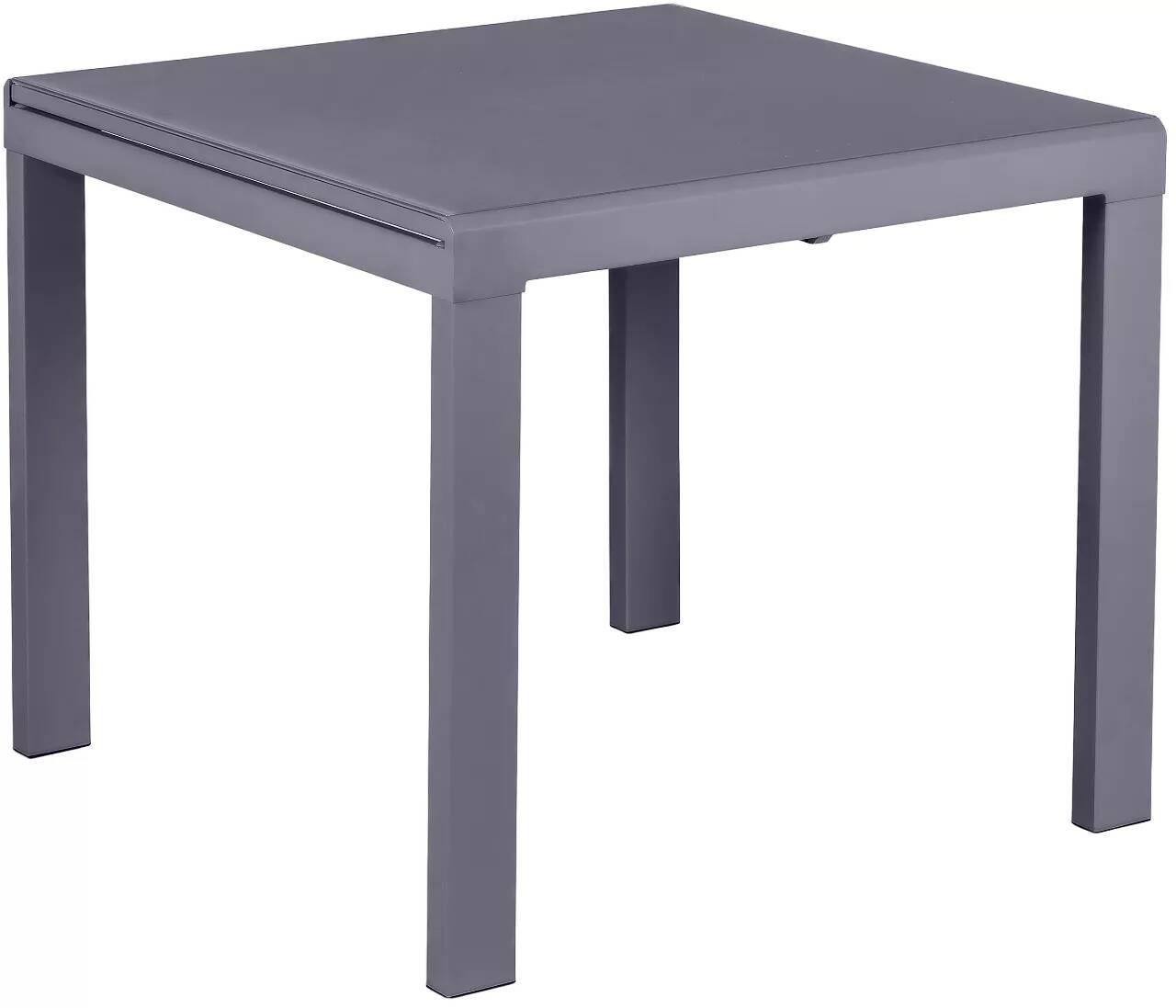 Table à manger extensible en verre et métal gris L90-136