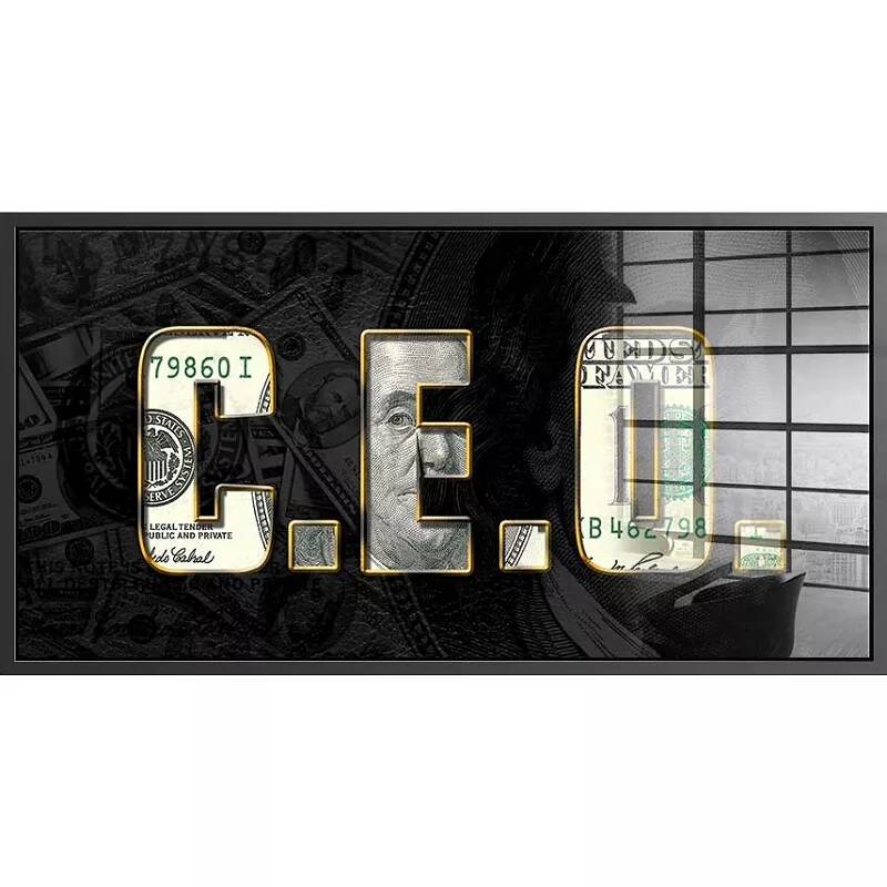 Tableau acrylique C.E.O. Dollars noir