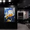 Tableau acrylique Donald Duck Bitcoin noir