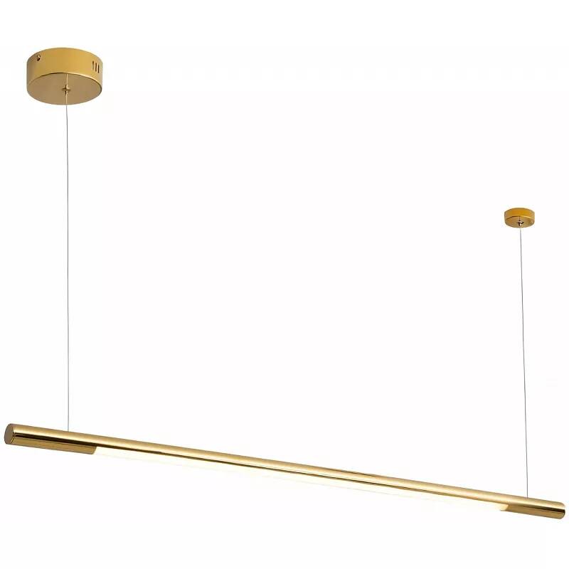 Lampe suspension design à LED en acrylique et acier doré H140