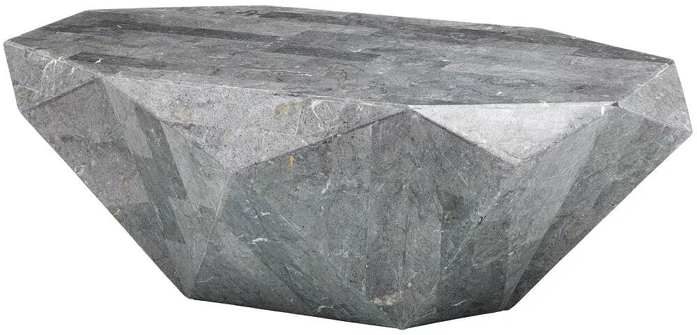 Table basse en pierre fossile gris